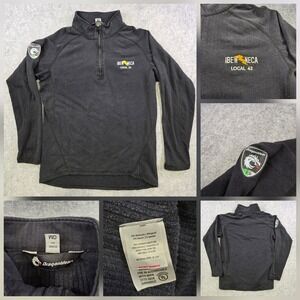 DragonWear Pullover Mens Medium Black 1/4 Zip FR IBEW NECA Local 42 USA Workwear